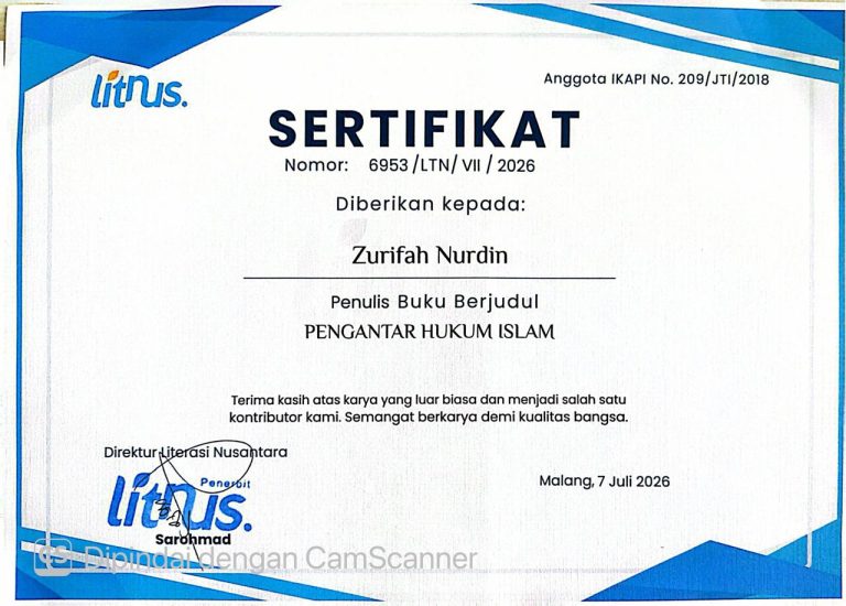 sertifikat buk zurifah